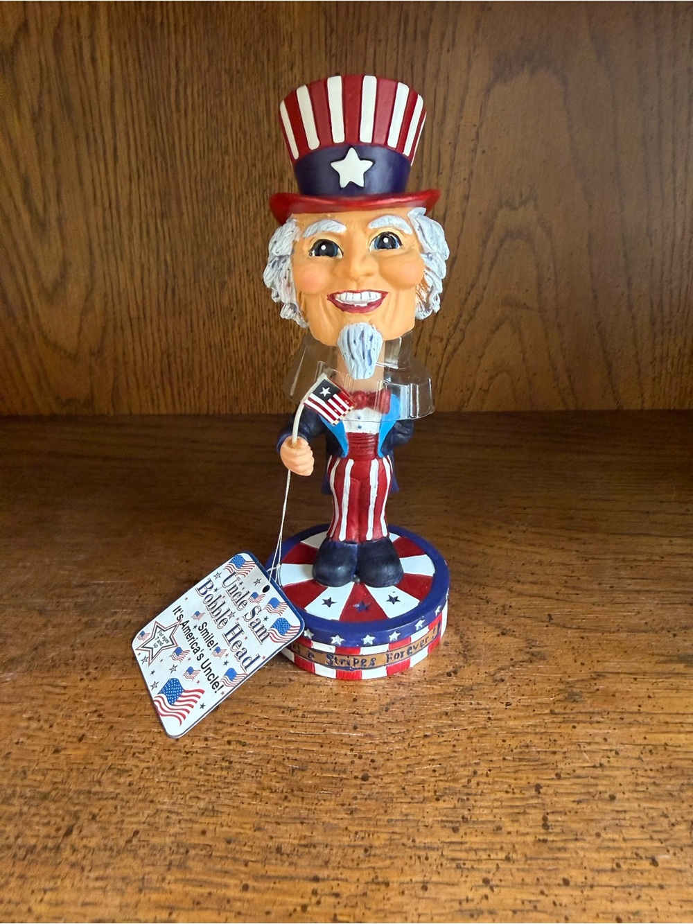 Patriotic Uncle Sam Bobblehead - Red, White & Blue